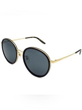 Gucci Gold and Black GG0677SK Round Sunglasses